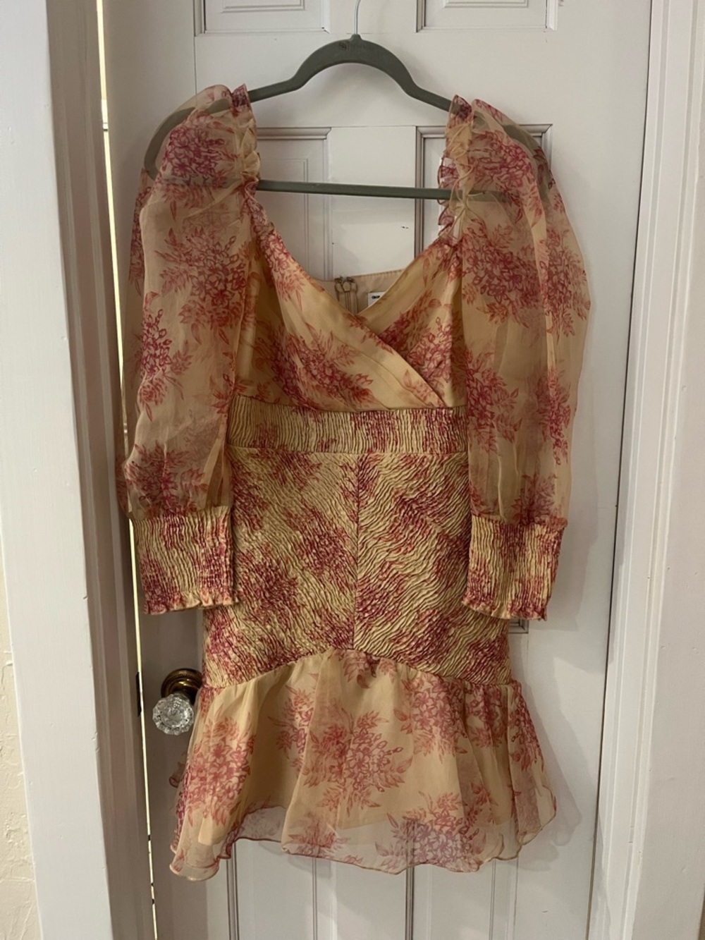 ASOS Cream Mini Dress with Pink Floral Print